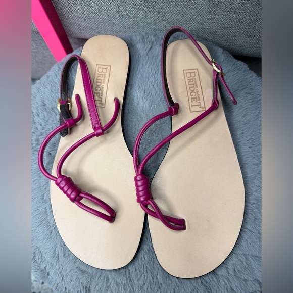 Bridget Genuine Leather Pink Minimal Thong Sandals Size 8 Bitte Style - Picture 2 of 5